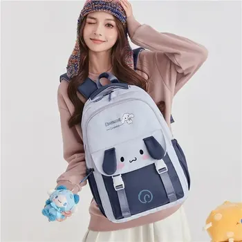 Раница Kawaii Sanrio, сладка училищна чанта Kuromi Melody за студенти с голям капацитет, Скъпа чанта за съхранение на канцеларски материали в стил колеж, подарък