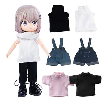 Мода за куклено панталони Obitsu11, костюми с футболками, дрехи за кукли, пуловер, жилетка, модерен гащеризони, дънкови панталони