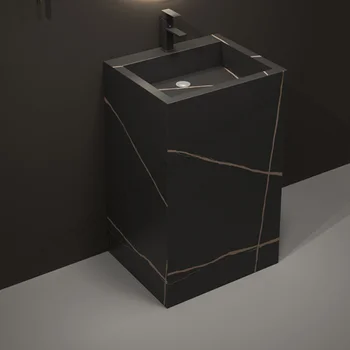 Мраморен дизайн, едно парче мивка от спечени камък на стойка за баня