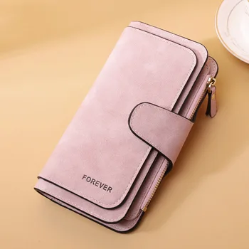 Корейски вариант на нов женски чантата си, Матово портфейл за монети, клатч от изкуствена кожа, многофункционална дълъг портфейл, държач за карти с голям капацитет