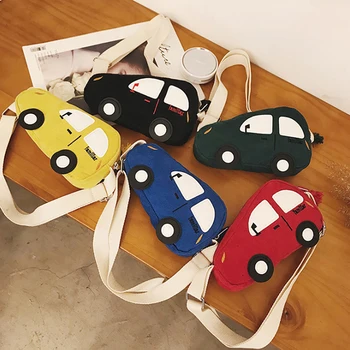 Мини-чанти-незабавни посланици за момчета с анимационни автомобил, скъпа детска вельветовая чанта с цип, аксесоар за момичета, чанта през рамо, малка чанта