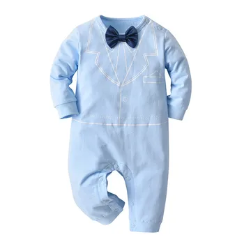 Детски тела 0-24 м, пролетни и есенни тела за бебета, вечерни джентльменские тела с папийонка за момче, памучен дрехи за новородени