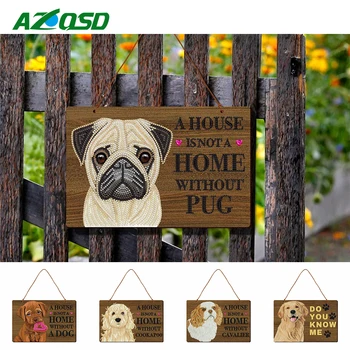 AZQSD САМ Окачване за дома, Куче, Животно, Диамантена Рисувани, 5D Бродерия, Домашно куче, Прозорец, монтиран на стената Уникален подарък