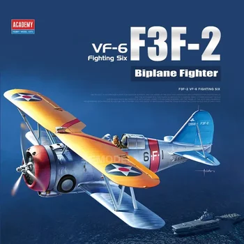 АКАДЕМИЯ 12326 1/48 Мащабните Самолет F3F-2 Flying Barrel VF-6 Бойна Шестица Модел на Биплана за Моделиране комплекти Колекция Хоби, направи си САМ Играчка