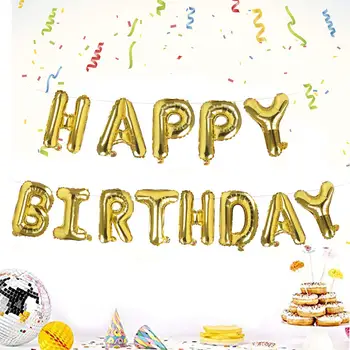 1 комплект златни топки честит рожден Ден, венец балони с букви от фолио, транспаранти, банери за детски рожден Ден украса за душата Бабай