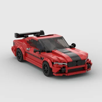 MOC Brick M8 състезателни спортен автомобил, шампион на скоростта, състезател, строителни блокове, Тухлена технология, творчески гаражни играчки за момчета, подаръци