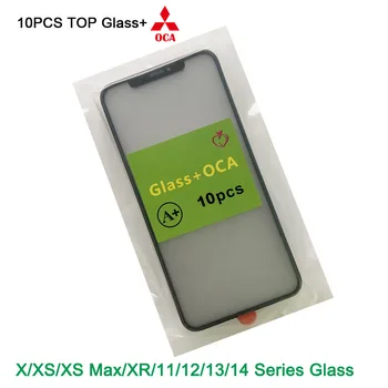 10шт Качество на Предното Стъкло + ЗЗД За Apple iPhone Xs X Max 11 12 13 Pro Max 11Pro 12 13 Мини-LCD Дисплей С външен Панел