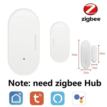 Sasha Zigbee Магнитен сензор за врати и прозорци, Безжичен интернет, безжичен детектор за врати, Интелигентен дом, Магнитна автоматизация на врати