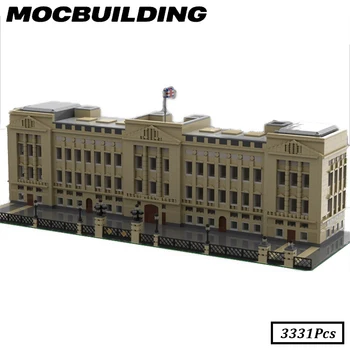 Модел на дома на Бъкингамския дворец, известен на световната архитектура, модулни строителни блокове, тухли, дизайнер на MOC, демонстрационни играчки, подаръчен комплект