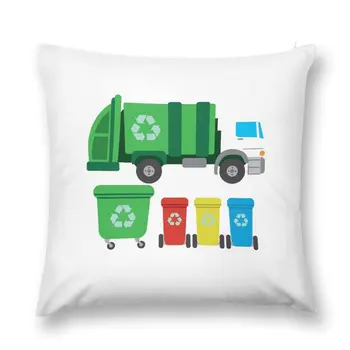 Боклукчийски камион В Деня за рециклиране на боклуци резервоара I Идея за подарък Калъфка за мека мебел и Декоративни възглавнички