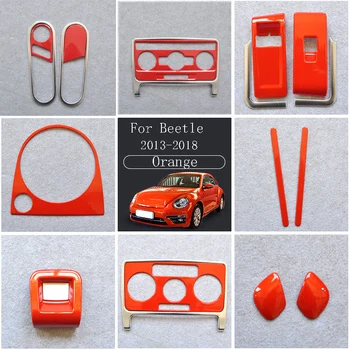 Оранжев Дизайн на Интериора на Кутията на контролния Панел Стъкло A/C Дръжка на скоростния Формоване Панел Кутия за Volkswagen Beetle 2013-2018