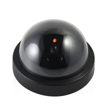 Интелигентна вътрешна/ Външна фалшив камера за наблюдение Домашна куполна водоустойчива фалшива камера за видеонаблюдение с мигащи червени led крушки