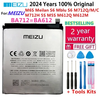 100% Оригинална Батерия с капацитет 3000 mah За Meizu M5S 5S BA612 Серия M612/BA712 M6S 6S Meilan Серия S6 M712 Батерии За Телефони Bateria