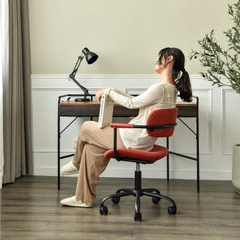 Офис столове от скандинавски тъкан, Въртяща се облегалка на играта стол, Студентски компютърен стол, Модерно обзавеждане за дома, стол за грим в спалнята за момичета