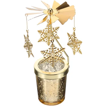 1 бр. Коледен въртящи свещник с елени, метален държач за чаени лампи за Коледа
