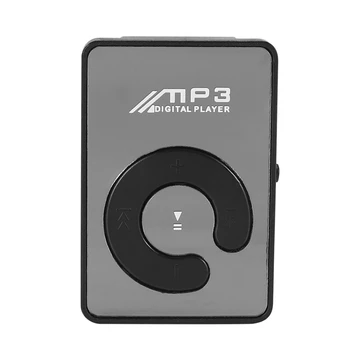 Мини Огледален Скоба за USB Digital Mp3 Музикален Плейър С Поддръжка на 8 GB SD TF Карта Черен