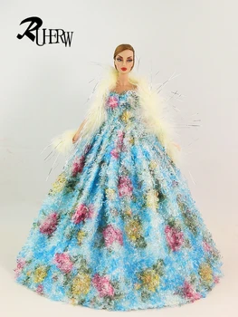 Ново сватбена рокля на принцеса ръчна изработка на кукли Барби, най-добрата играчка за деца