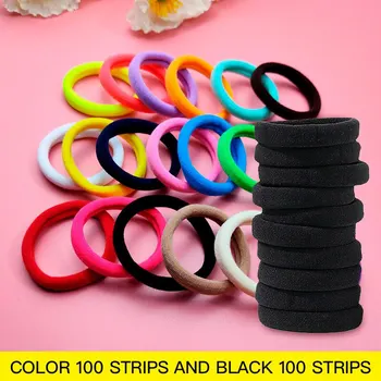 Безпроблемна дъвка Высокоэластичная ластикът за коса различни цветове 100 Плюс черен 100