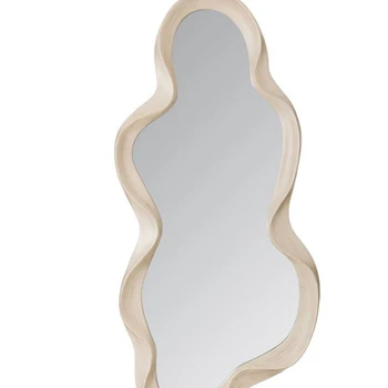 Индивидуално огледало с неправилна форма, стенно Огледало в скандинавски стил за спалнята, лесно Луксозно Козметично огледало за художествено моделиране