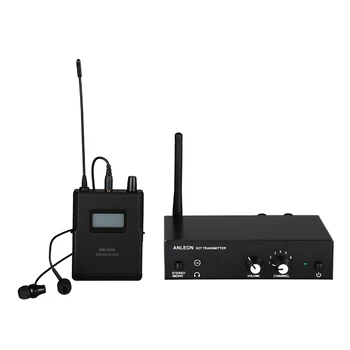 За ANLEON S2 Стерео Безжична Мониторная Система Безжични Слушалки Микрофон с Предавател Система 570-590 Mhz 100-240 В Комплект Антена НПМ