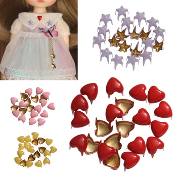 20 броя мини пряжек, мини-цветни любовни копчета, декор за кукольной дрехи със собствените си ръце, катарами-сърца, шевни аксесоари за кукольной ръчно изработени дрехи