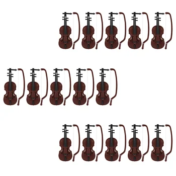 15 Комплекти, настолни аксесоари за мини-Цигулка Коледна Украса Подпори Модели на музикални инструменти за Пластмасови Изделия масата Украса