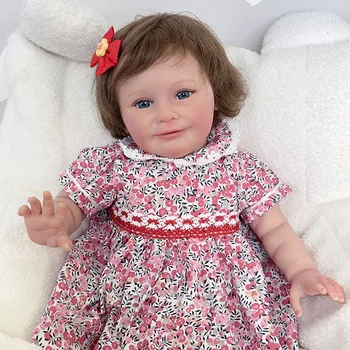 60-сантиметрови кукли-реборны Зоя Soft Siliconen Reborn ръчно изработени с боя Genesis, се виждат вените, многопластова художествена кукла за детски подаръци