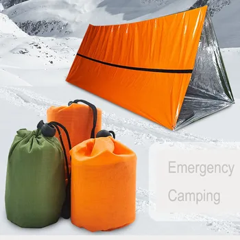 палатка от 2 теми за спешни оцеляване - Спасителна палатка за 2 души - Използвайте като палатки, за оцеляване, за възстановяване след подслон, тръбна палатки, екипировка за оцеляване