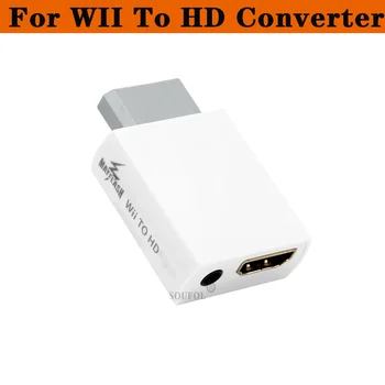 Mayflash за WII към HDMI-съвместим Конвертор Адаптер Поддържа HD 720P/1080P 3.5 мм Аудио за КОМПЮТЪР HDTV Монитор Дисплей
