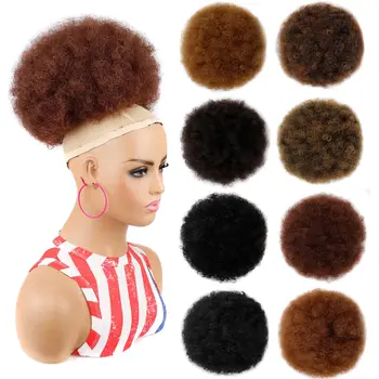 10-инчов голяма чанта за перука, чанта за перука в стил афро, Чанта за коса африкански жени в стил афро, чанта за пухкав кудрявого перука