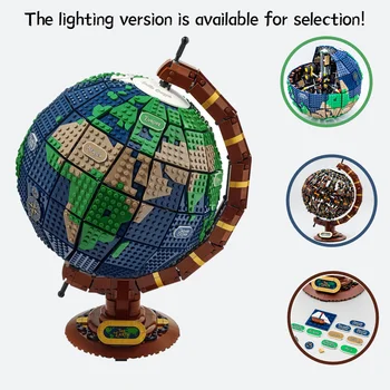 2585шт 21332 Moc Модел на Земното кълбо с led подсветка Строителни блокове Тухли Момчета Децата играчки за Възрастни Коледни Подаръци за рожден Ден
