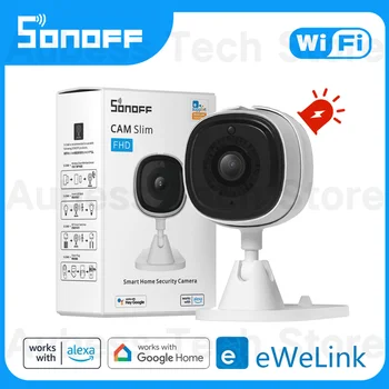 SONOFF CAM Тънка WiFi Камера Мини 1080P Камера за Наблюдение Двупосочна Звукова Аларма за Движение Умен Дом Сигурност Алекса Google Assistant