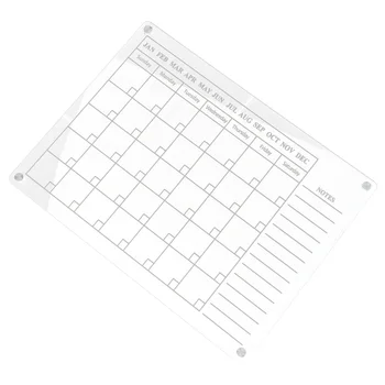 Календар Дъска за хладилника Акрилна дъска за планиране на календара хладилник, Дъска за хладилник за проектант на домашно приготвени ястия