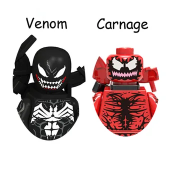 Супер герои The Amazing Venom Еди ПРОТИВ. Карнаж Брок Модел Фигурка Конструктори Строителство тухла Играчки за деца