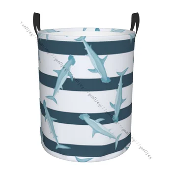 Количка за бельо в банята с акули-чук, скъпа сгъваема кошница за дрехи, органайзер за дрехи