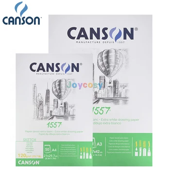 Canson 1557 - Бележник, формат А3, А4, А5, който Включва 50 Листа Бяла хартия за рисуване в Касети по 120 гориво, Професионални пособия За рисуване на Скици