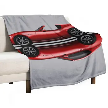 Моята рисунка с отворен и затворен червено роудстър-трансформатор RF, японски спортен автомобил, пледа за пикник