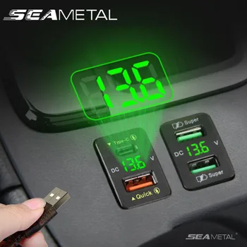 SEAMETAL 12V 45W USB Зарядно Устройство за Бързо Зареждане на PD Quick Charge USB 3.0 C Адаптер за Зарядно Устройство за мобилен Телефон Toyota Аксесоари за Автомобили