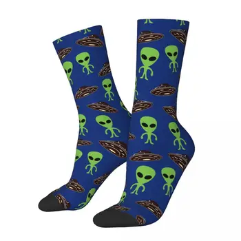 Чорапи с извънземни и НЛО, Мъжки, Дамски ежедневни чорапи от полиестер, Harajuku, Пролет, лято, есен, Зима, Чорапи със средна дължина, подаръци