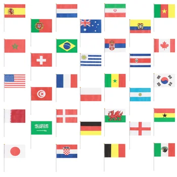 32шт Международен знаме на мира 32 страната Ръчни малки националните флагове за партита за дейности
