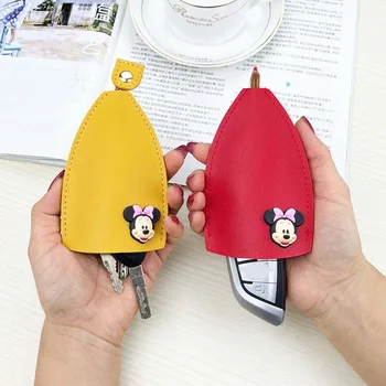 11 Цвята Мики И Мини Маус И Pull Type Чантата За Ключовете От Изкуствена Кожа Сладки Портфейли За Ключове Ключницы Кола Ключодържател Disney Ключодържател