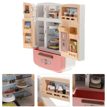 1 комплект играчка хладилник, мини-комплект за хранене, Забавни миниатюрни аксесоари за декорация на дома