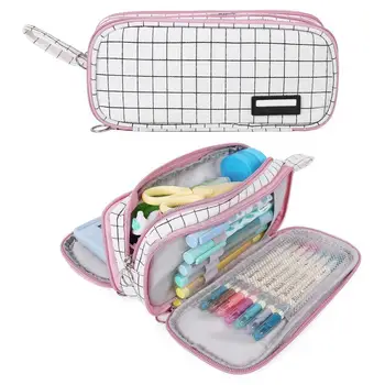 Платно молив случай е с голям капацитет, стилна дизайнерска чанта за моливи с цип, Минималистичная чанта за съхранение на канцеларски материали за ръце, офис консумативи