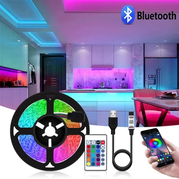 Управление на Bluetooth Led лента Led лента RGB 5050 5V USB лампа за осветление на телевизора Осветлението за декорация на дома