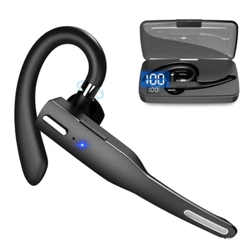 Bluetooth слушалка с два микрофона, намаляване на шума, V5.0, Bluetooth слушалка, слушалки за шофьори, Машинен офис