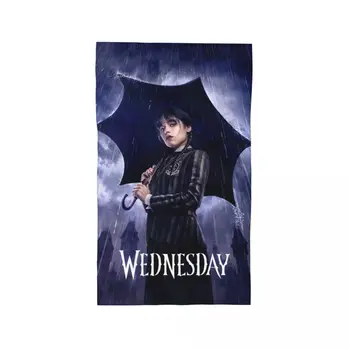 Кърпа за лице Wednesday Addams, обичай Комедийни ужастики, Дишащи памучни кърпи за душата
