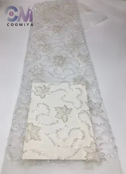 3D Кленов лист Изискана серия от сватбени рокли с бродерия Европа Луксозен Тежък мъниста и пайетки Плат от високо качество