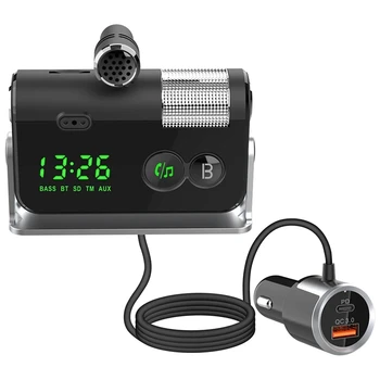 BC73 Автомобилен MP3 плейър Bluetooth 5,0 FM-предавател USB Зарядно за Кола QC3.0 PD18W Бързо Зареждане на Приемника за свободни ръце