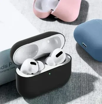 за AirPods Pro Защитен силиконов калъф, нова однотонная слушалки Apple Bluetooth, мек калъф, предпазващ калъф