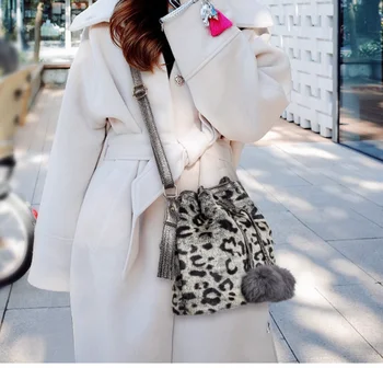 Нови кожени чанти, Корейската версия на дива мода, bag-чанта с леопардовым принтом, дамски чанти-месинджър през рамо, чанти